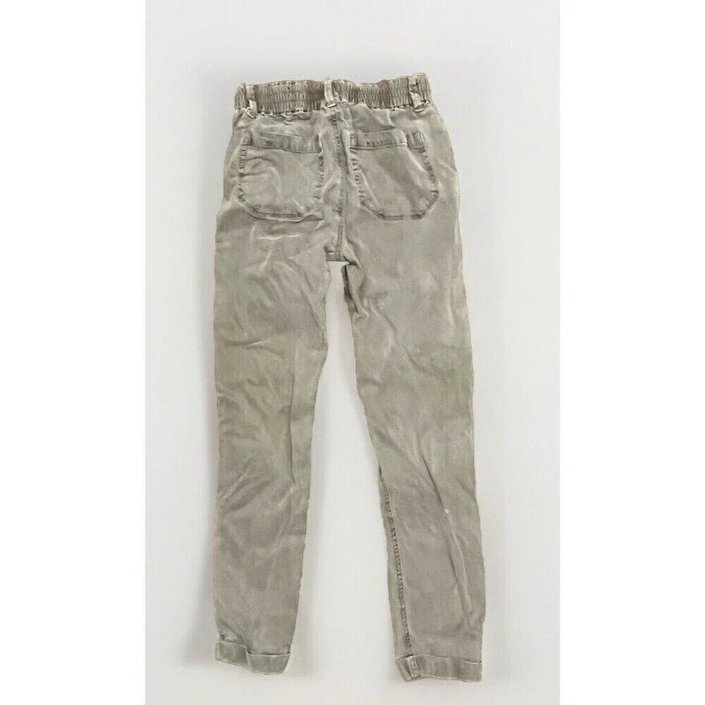 Paige Pants Womens 24 Green Christy Tapered Drawstring Waistband Cotton Stretch